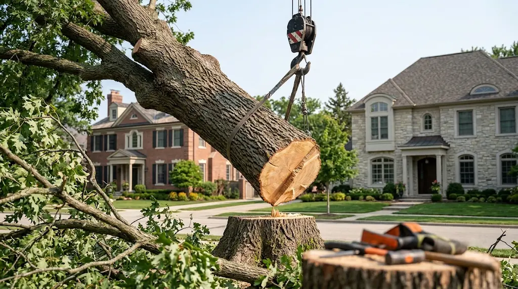 Crane-Assisted Tree Removal